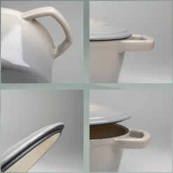 Kela Braadpan Calido Met Deksel Ovaal Licht Grijs 29 x 23 cm New