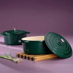Kela Braadpan Calido Met Deksel Ovaal Emerald Green 33 x 26 cm Outlet