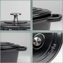 Kela Braadpan Calido Met Deksel Ovaal Zwart 29 x 23 cm Best