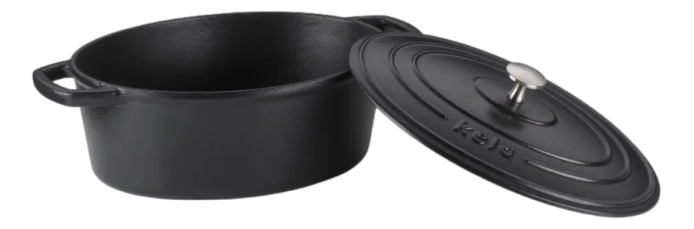 Kela Braadpan Calido Met Deksel Ovaal Zwart 29 x 23 cm Best