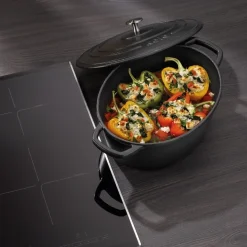Kela Braadpan Calido Met Deksel Ovaal Zwart 29 x 23 cm Best