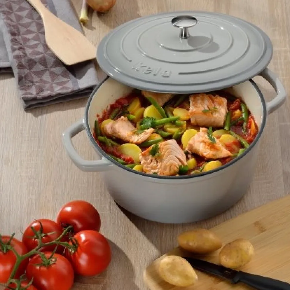 Braadpan Kela Calido met Deksel Rond Grijs 4,6L