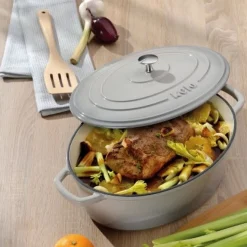 Kela Braadpan Calido met Deksel Ovaal Grijs 6L Best