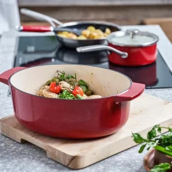 KitchenAid Braadpan Cast Iron Ovaal Empire Red 30 cm Sale