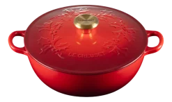Braadpan Le Creuset Marmite Winter Holly Collection Kersenrood 26 cm