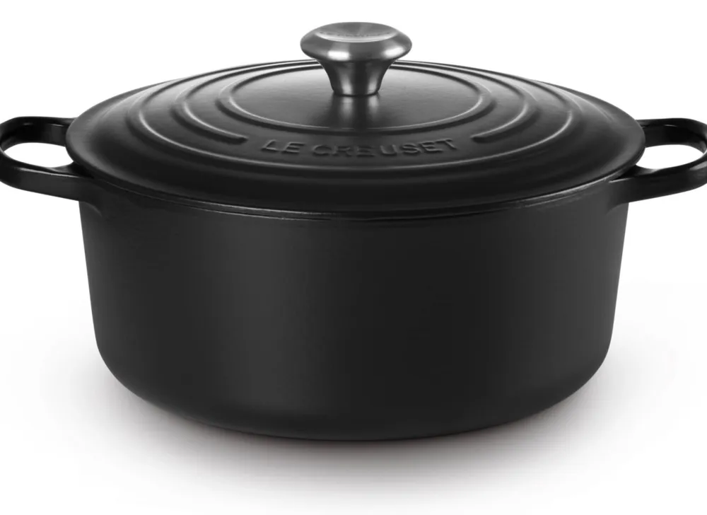 Le Creuset Braadpan Signature Rond Mat Zwart 28 cm Discount