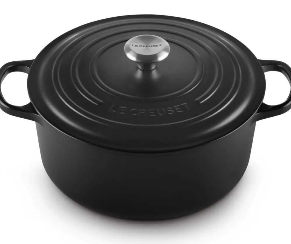 Le Creuset Braadpan Signature Rond Mat Zwart 28 cm Discount