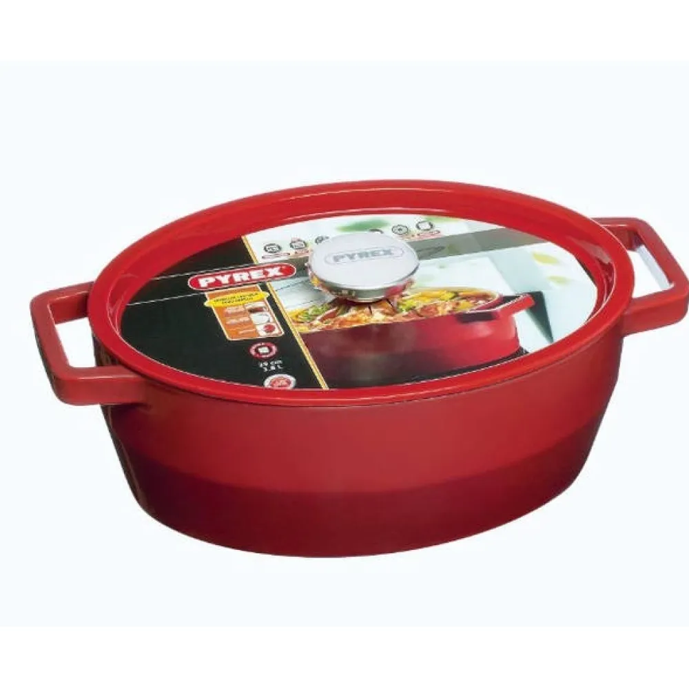Pyrex Braadpan Slowcook Ovaal Rood 3,8 L