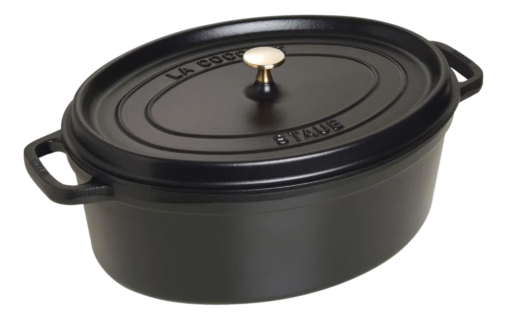 Staub Braadpan Cocotte Ovaal Zwart Hot