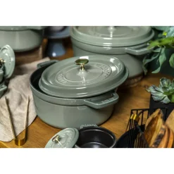 Staub Braadpan Cocotte Rond Eucalyptus Sale