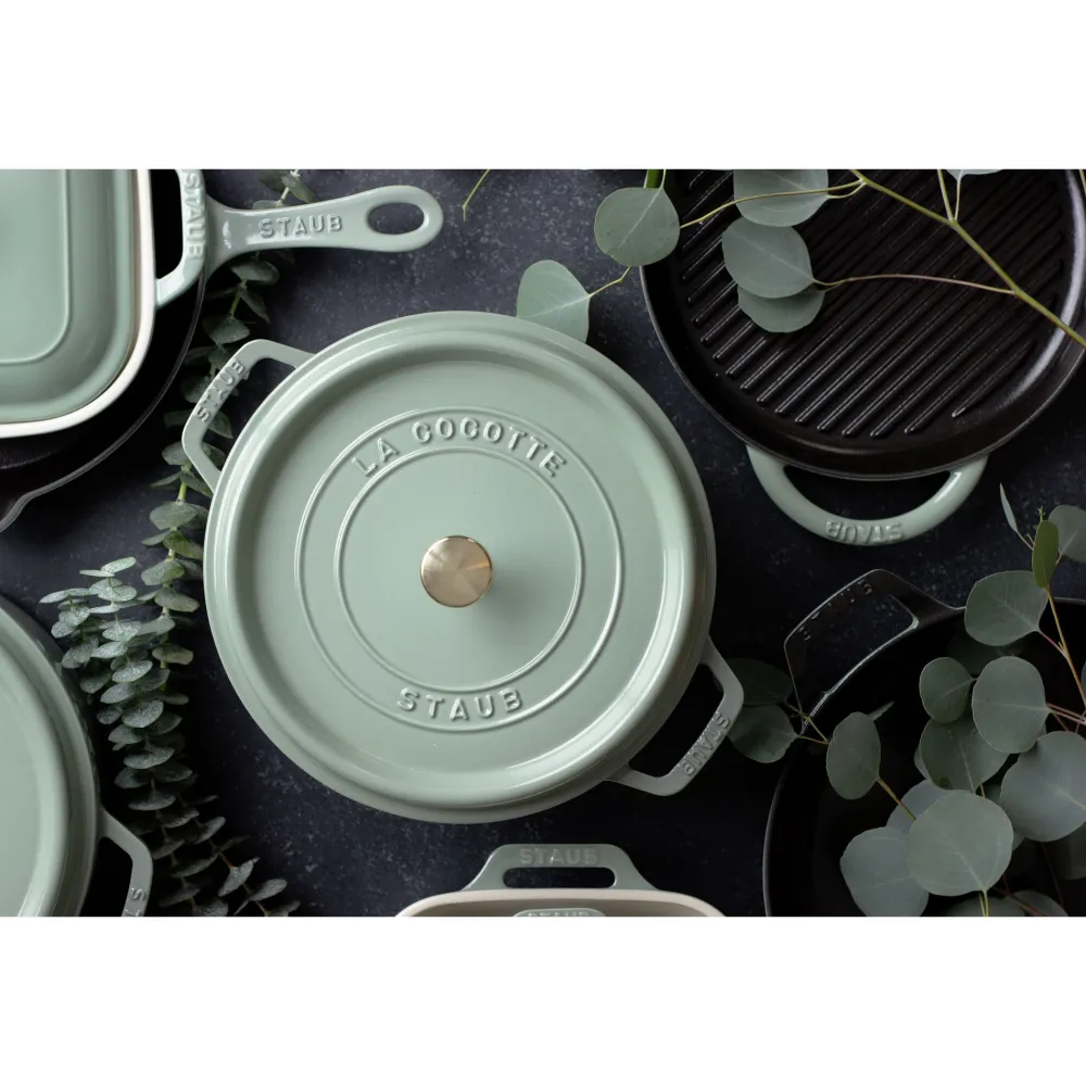 Staub Braadpan Cocotte Rond Eucalyptus Clearance
