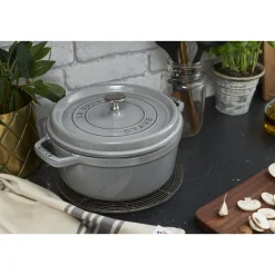 Braadpan Staub Cocotte Rond Grafietgrijs 20 cm