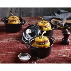 Braadpan Staub Cocotte Rond Zwart 12 cm