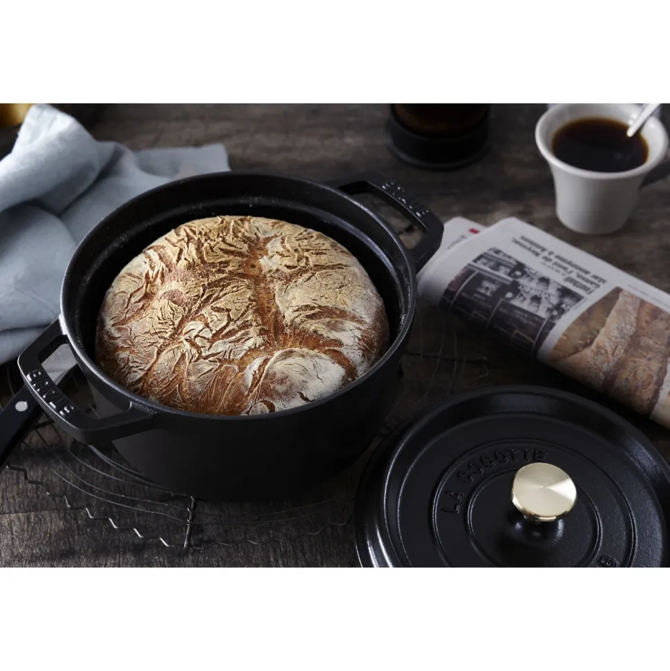 Braadpan Staub Cocotte Rond Zwart 20 cm