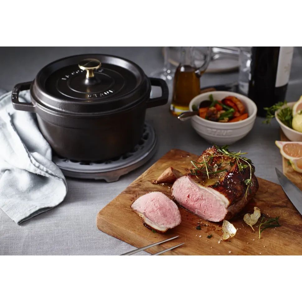 Braadpan Staub Cocotte Rond Zwart 20 cm