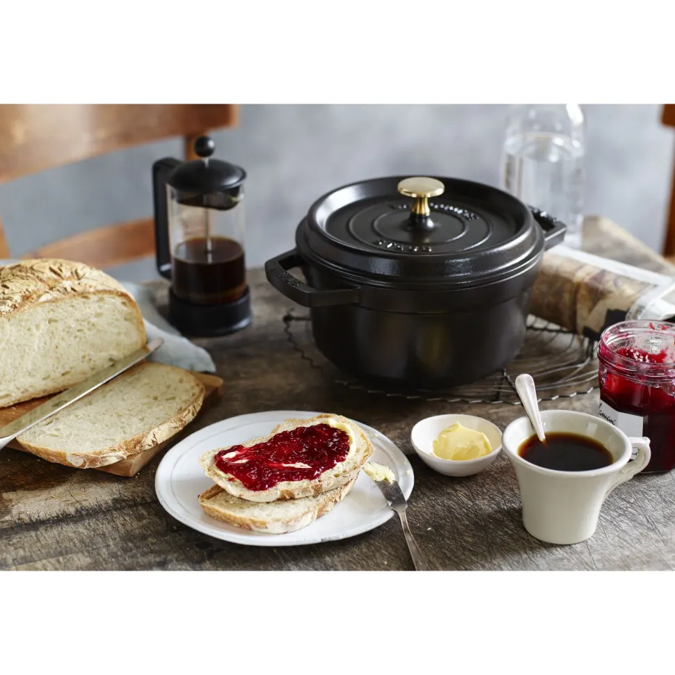 Braadpan Staub Cocotte Rond Zwart 20 cm