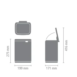 Brabantia Bo Afvalemmer 4 L - Brilliant Steel