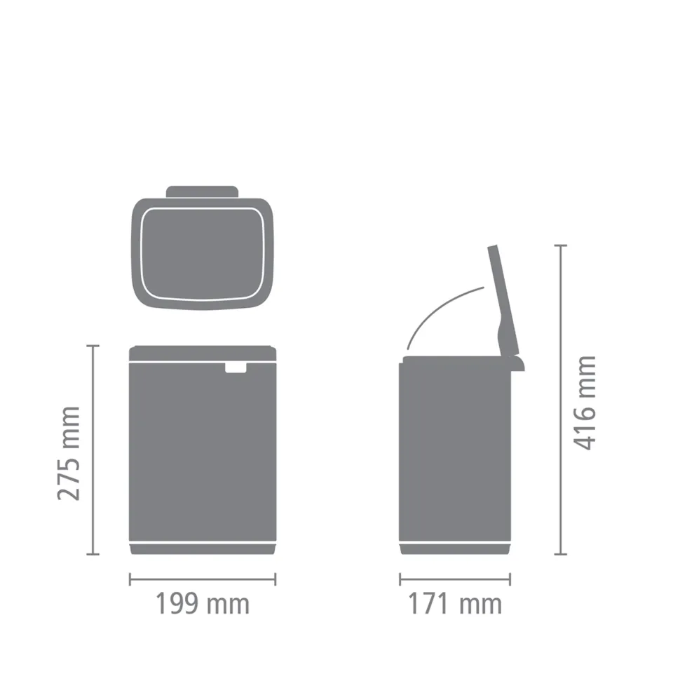 Brabantia Bo Afvalemmer 4 L - Brilliant Steel