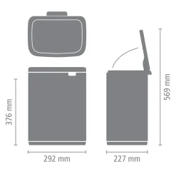Brabantia Bo Afvalemmer 12 L - Dreamy Blue