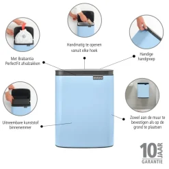 Brabantia Bo Afvalemmer 7 L - Dreamy Blue