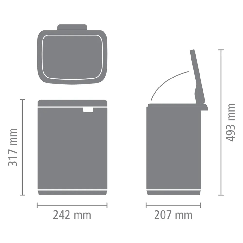Brabantia Bo Afvalemmer - Matt Black Clearance
