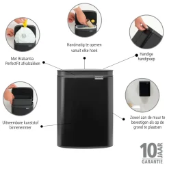 Brabantia Bo Afvalemmer - Matt Black