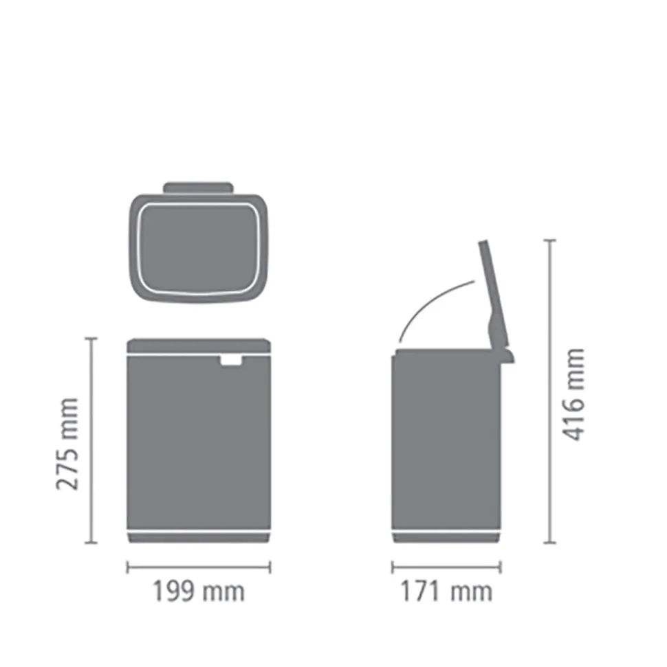 Brabantia Bo Afvalemmer 4 L - Mineral Infinite Grey