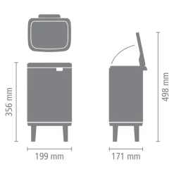 Brabantia Bo Hi Afvalemmer 4 L - Matt Black