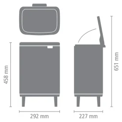 Brabantia Bo Hi Afvalemmer 12 L - White