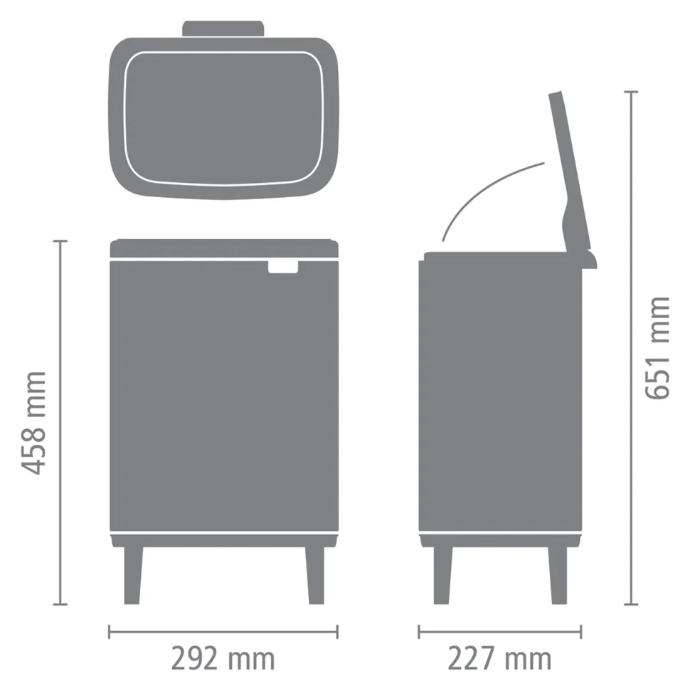 Brabantia Bo Hi Afvalemmer 12 L - White