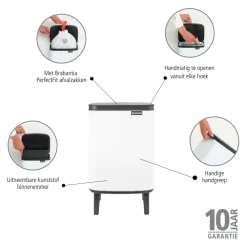 Brabantia Bo Hi Afvalemmer - White Hot