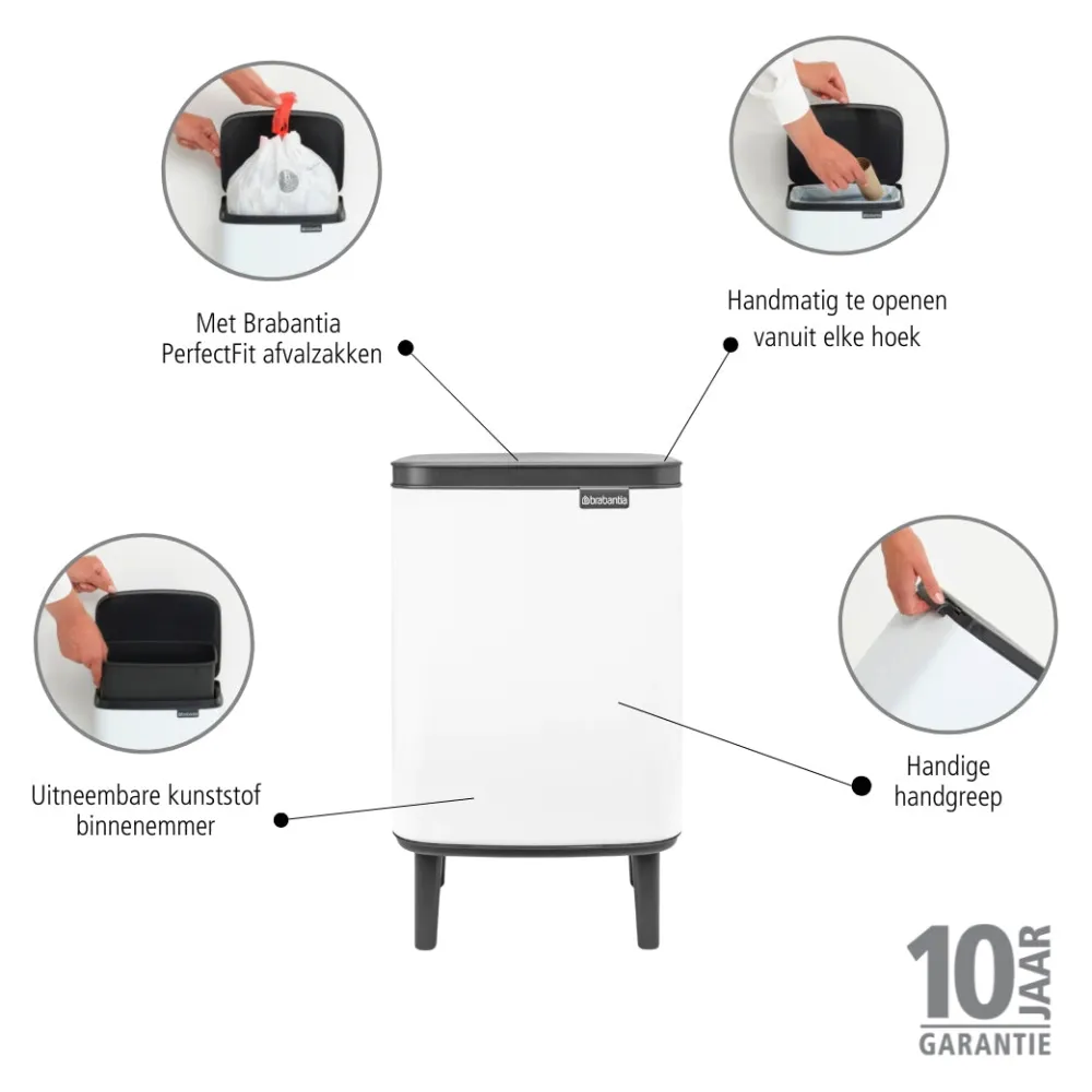 Brabantia Bo Hi Afvalemmer - White Hot