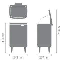 Brabantia Bo Hi Afvalemmer - White Hot