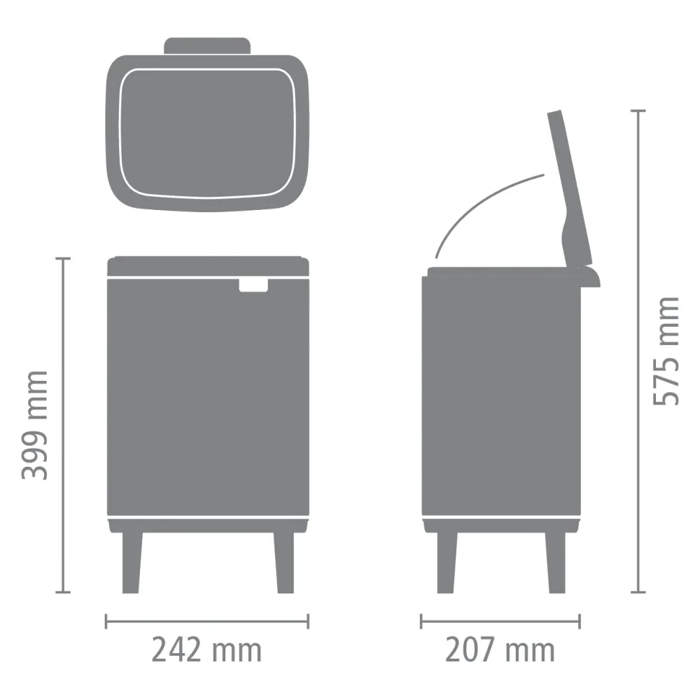 Brabantia Bo Hi Afvalemmer - White Hot