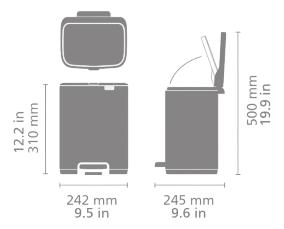 Brabantia Bo Pedaalemmer Lilac Pink 7 liter