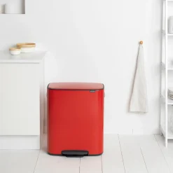 Brabantia Bo Pedaalemmer 60 Liter (2x30 liter) - Passion Red