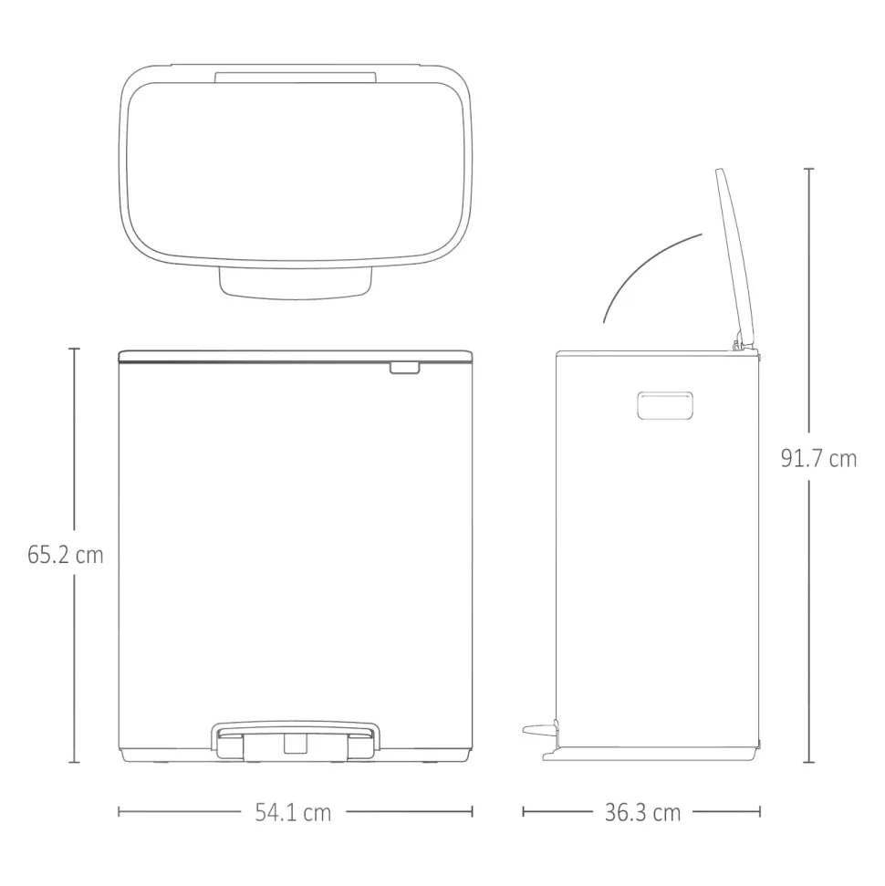 Brabantia Bo Pedaalemmer 34 Liter (11+23 Liter) - 232000 Outlet