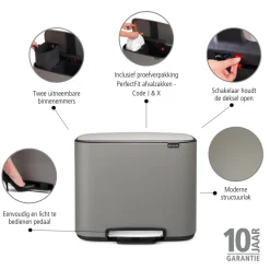 Brabantia Bo Pedaalemmer 34 Liter (11+23 Liter) - 232006 Online