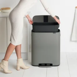 Brabantia Bo Pedaalemmer 60 Liter - Mineral Concrete Grey New