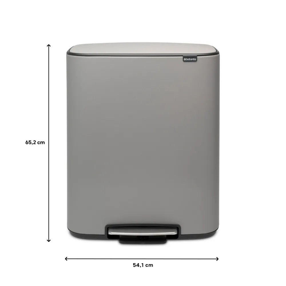 Brabantia Bo Pedaalemmer 60 Liter - Mineral Concrete Grey New