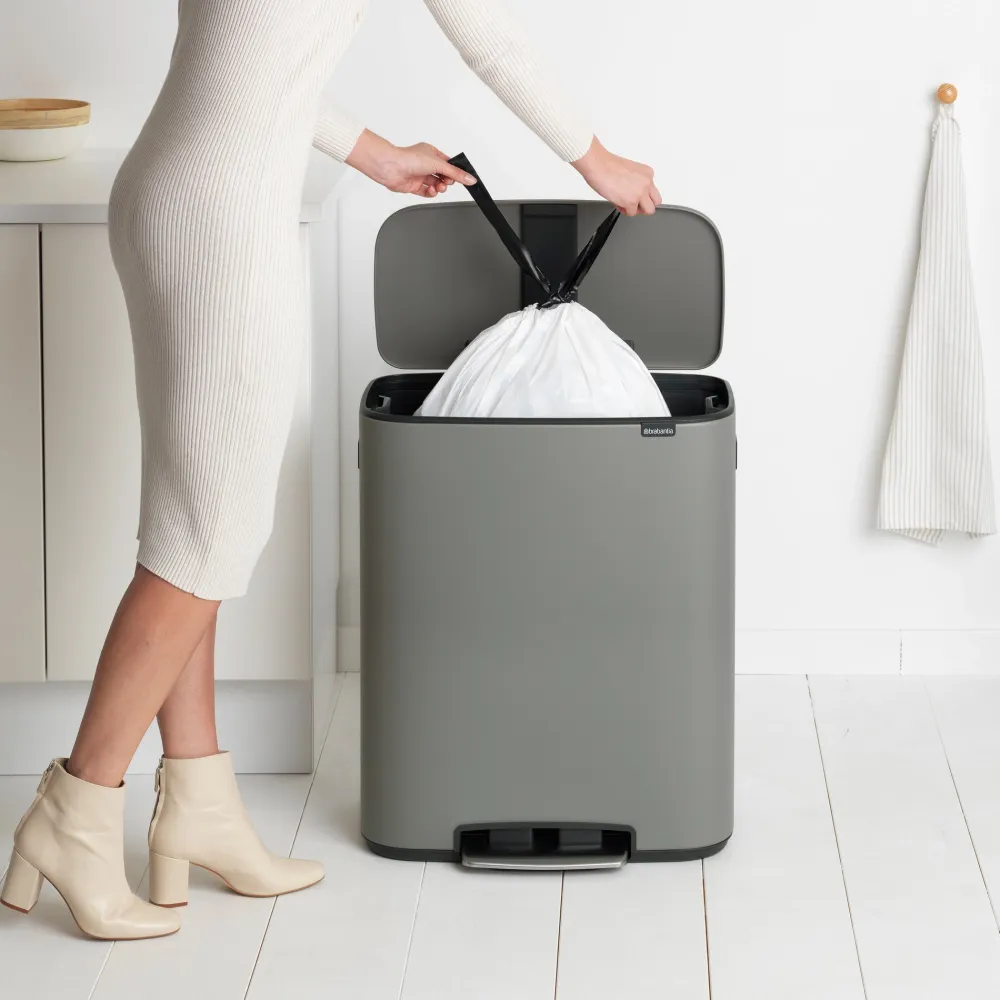 Brabantia Bo Pedaalemmer 60 Liter - Mineral Concrete Grey New