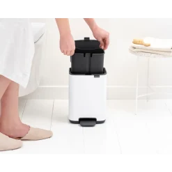 Brabantia Bo Pedaalemmer 4L, kunststof binnenemmer - White