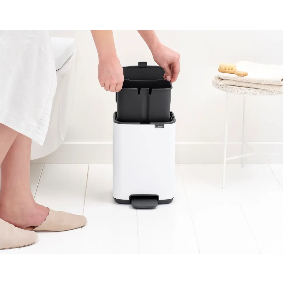 Brabantia Bo Pedaalemmer 4L, kunststof binnenemmer - White