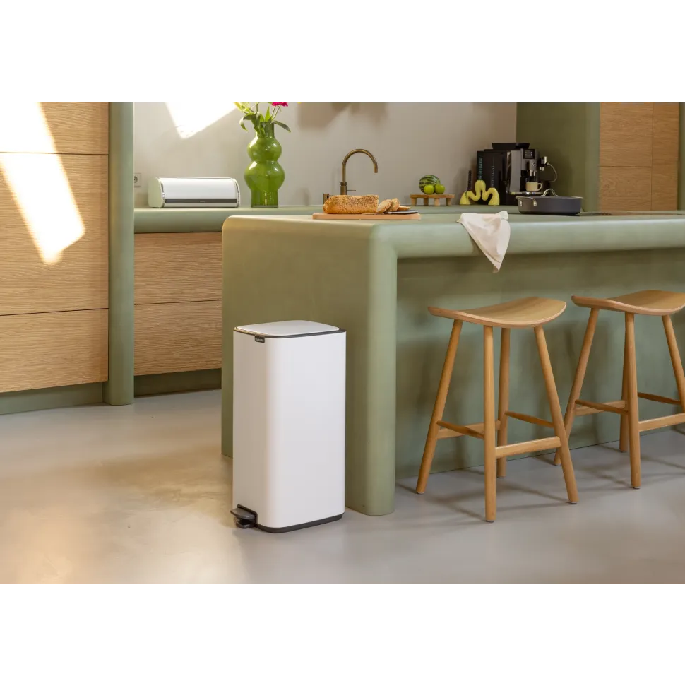 Brabantia Bo Pedaalemmer 30L, kunststof binnenemmer - White