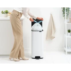 Brabantia Bo Pedaalemmer 30L, kunststof binnenemmer - White
