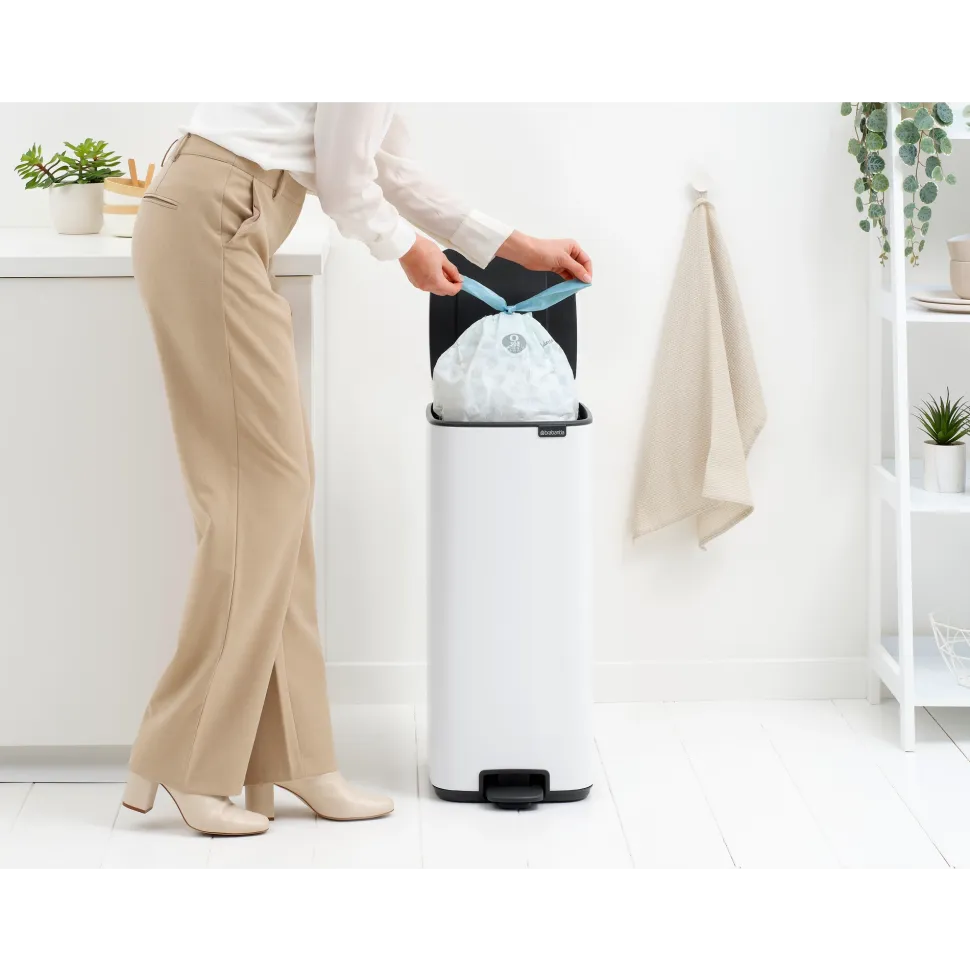 Brabantia Bo Pedaalemmer 30L, kunststof binnenemmer - White