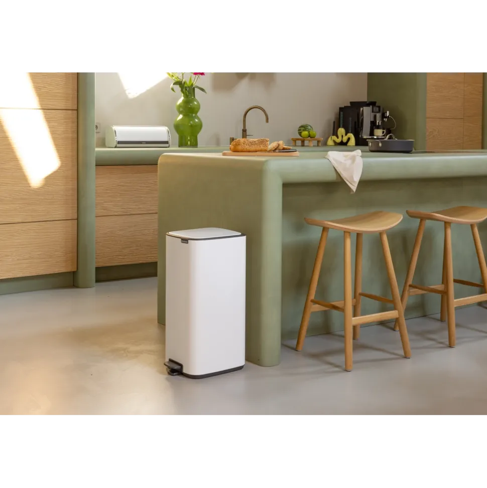 Brabantia Bo Pedaalemmer 30L, kunststof binnenemmer - White