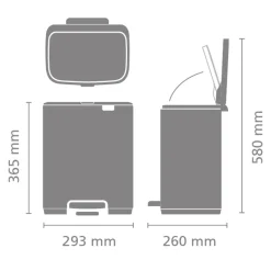 Brabantia Bo Pedaalemmer 12 L - Matt Steel