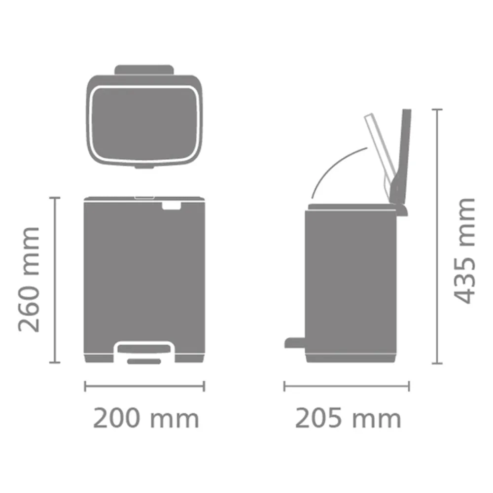 Brabantia Bo Pedaalemmer - Matt Black