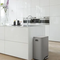 Brabantia Bo Pedaalemmer 2 x 30 L - Mineral Concrete Grey